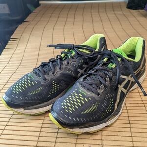 Asics Gel-Kayano 23 black FlyteFoam Mens Cushion Running Shoes Road Runner Size